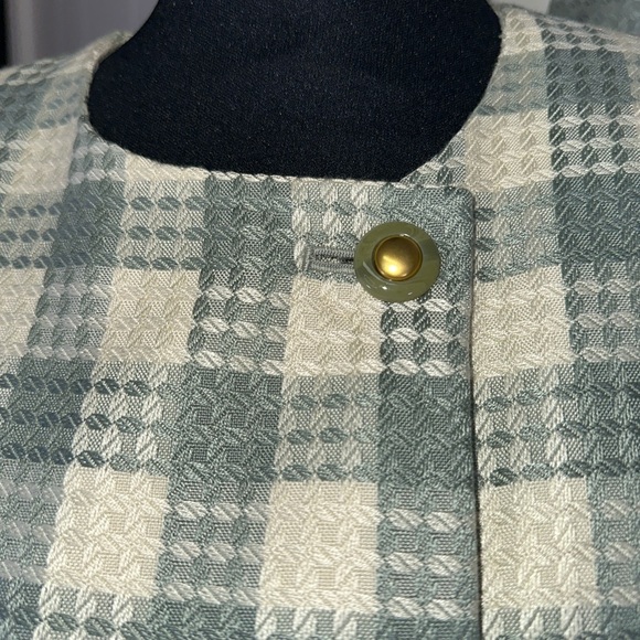 VINTAGE 90s Kasper Petite Plaid Blazer and Skirt Set - Picture 5 of 16